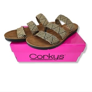 NIB Corkys Dafne Woven Strap Sandal 9